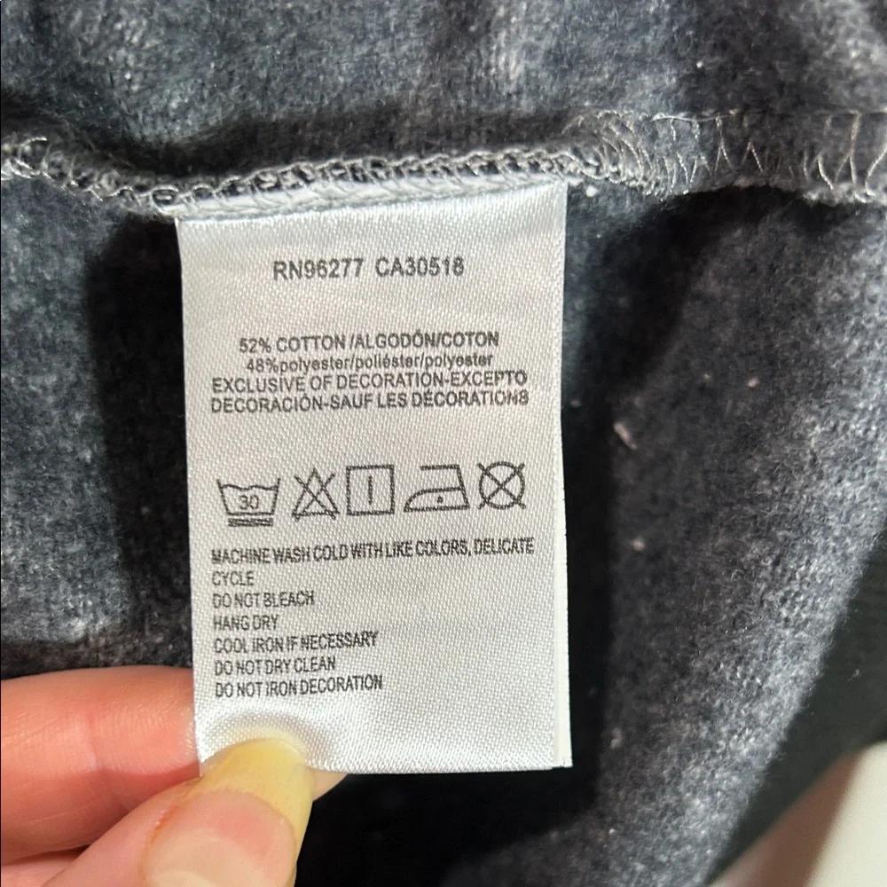NWT Vans Big Boys Heather Gray Zipper Hoodie with Black Accents Large